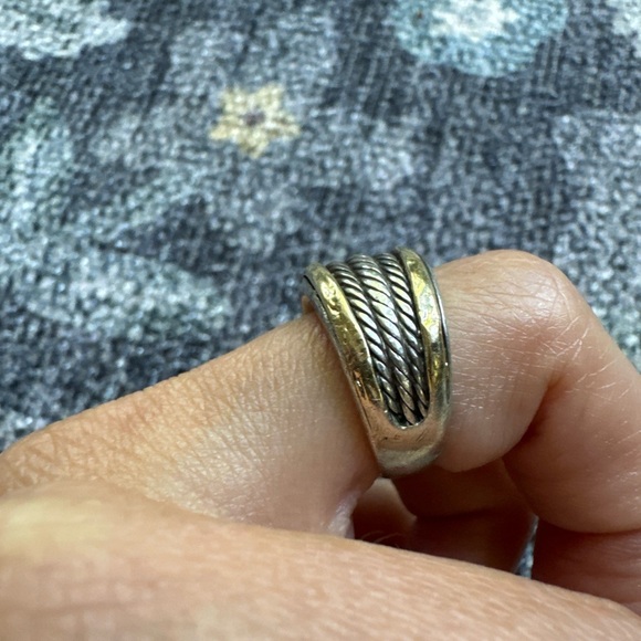 David Yurman Two-tone cable band ring size 6 - Picture 2 of 4